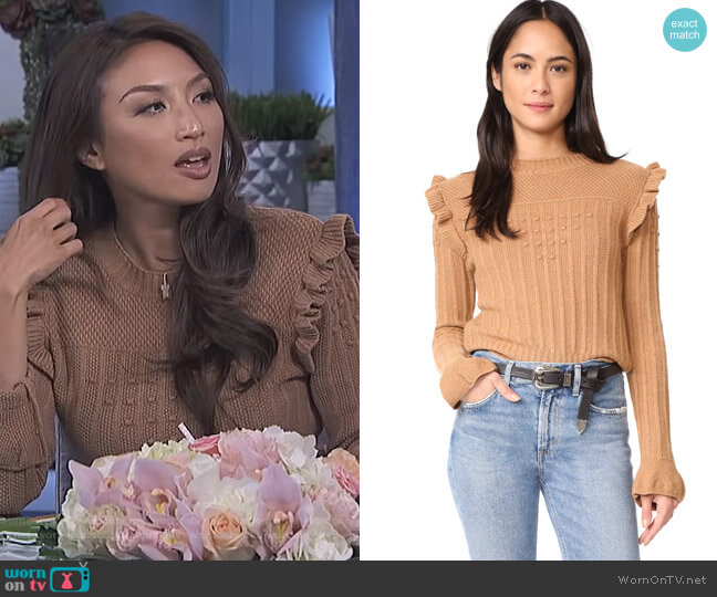 Maglia Ruffle Sweater by Otto d'ame worn by Jeannie Mai  on The Real