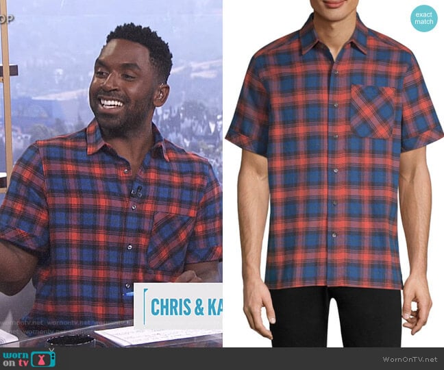 Camp Cotton Button-Down Shirt by Ovadia & Sons worn by Justin Sylvester on E! News