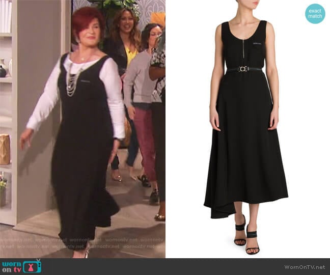 Asymmetrical Belted Dress by Prada worn by Sharon Osbourne on The Talk