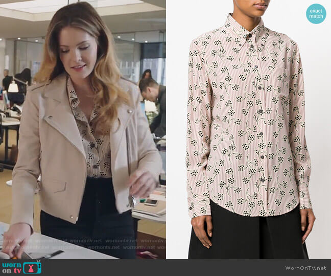 Printed Button Down Shirt by Prada worn by Sutton (Meghann Fahy) on The Bold Type