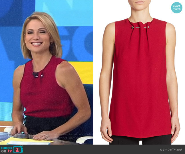 WornOnTV: Amy’s red barbell top on Good Morning America | Amy Robach ...