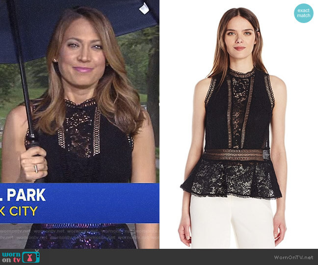 'Arella' Top by Rebecca Taylor worn by Ginger Zee on Good Morning America