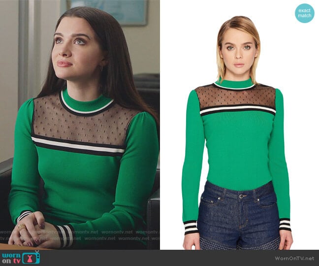 Stretch Viscose Pullover with Point D'Esprit by RED Valentino worn by Jane Sloan (Katie Stevens) on The Bold Type