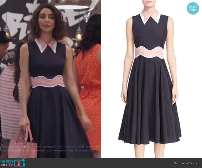 'Varga' Sleeveless midi Dress by Roksanda worn by Delia (Necar Zadegan) on Girlfriends Guide to Divorce