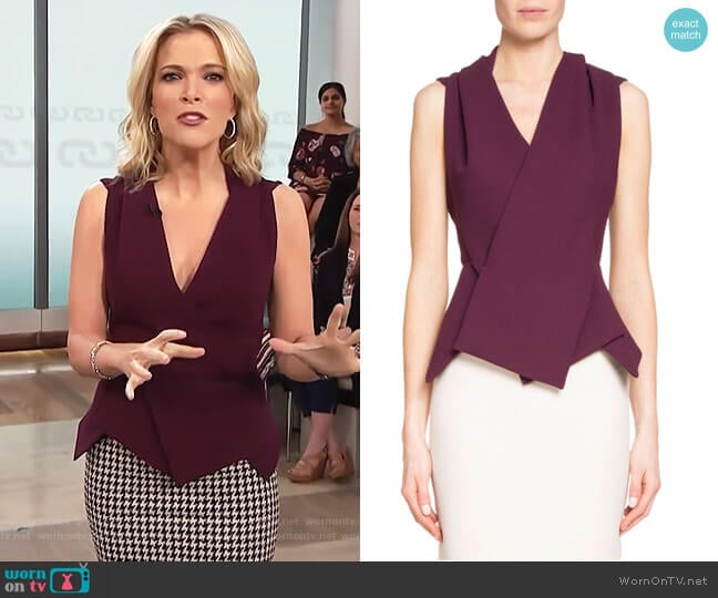 'Zillow' Sleeveless Pleated Top by Roland Mouret worn by Megyn Kelly on Today