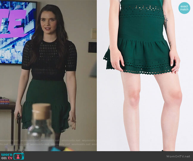 Tiered Knitted Skirt by Sandro worn by Jane Sloan (Katie Stevens) on The Bold Type
