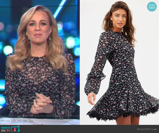 Unwavering Glamour LS Mini Dress by Talulah worn by Carrie Bickmore on The Project