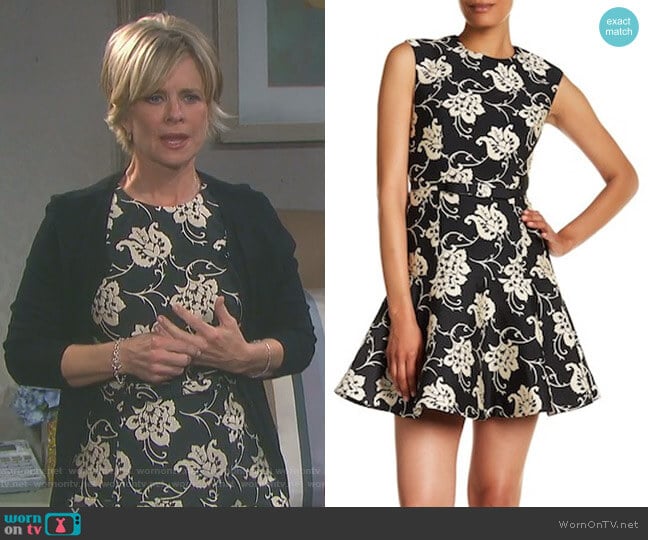 Peplum Hem Floral Embroidered Dress by Ted Baker worn by Kayla Brady (Mary Beth Evans) on Days of our Lives