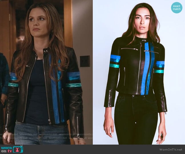 'Asti' Racer Jacket by The Mighty Company worn by Samantha Swift (Rachel Bilson) on Take Two