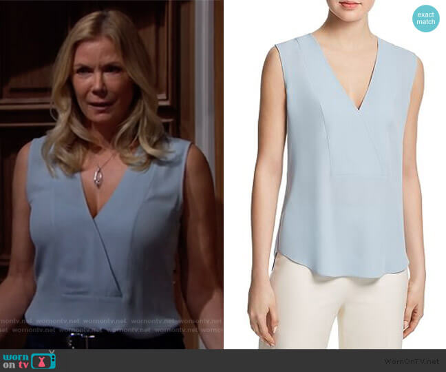 Theory Silk Crossover Top worn by Brooke Logan (Katherine Kelly Lang) on The Bold & the Beautiful