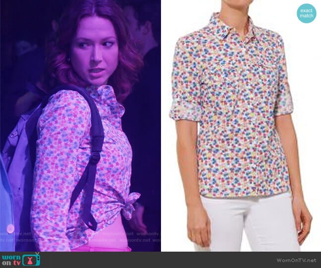 Floral Print Shirt by Tommy Hilfiger  worn by Kimmy Schmidt (Ellie Kemper) on Unbreakable Kimmy Schmidt