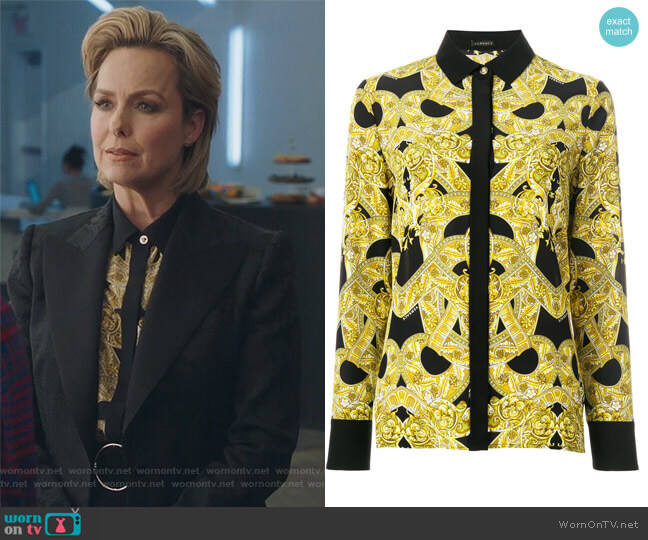 WornOnTV: Jacqueline’s black floral blazer and printed blouse on The ...