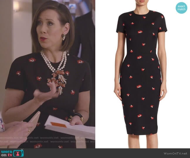 Floral Fitted Dress by Victoria Beckham worn by Diana Trout (Miriam Shor) on Younger