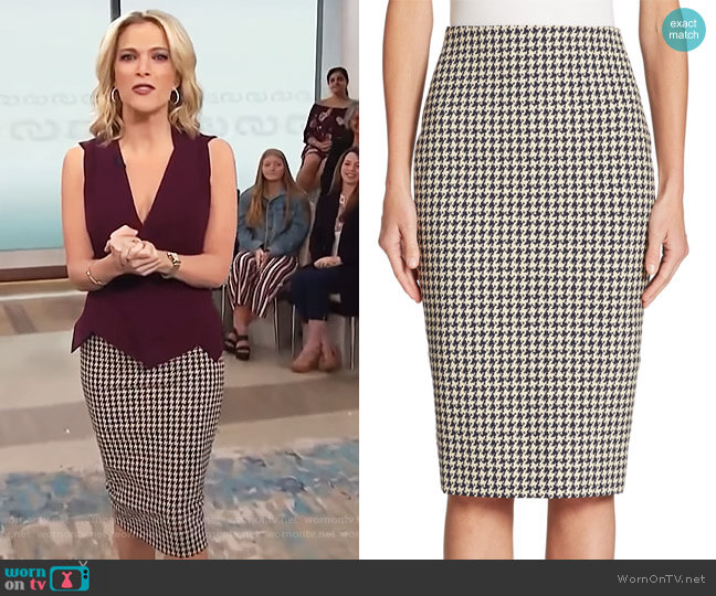 Houndstooth Pencil Skirt by Victoria Beckham worn by Megyn Kelly on Today