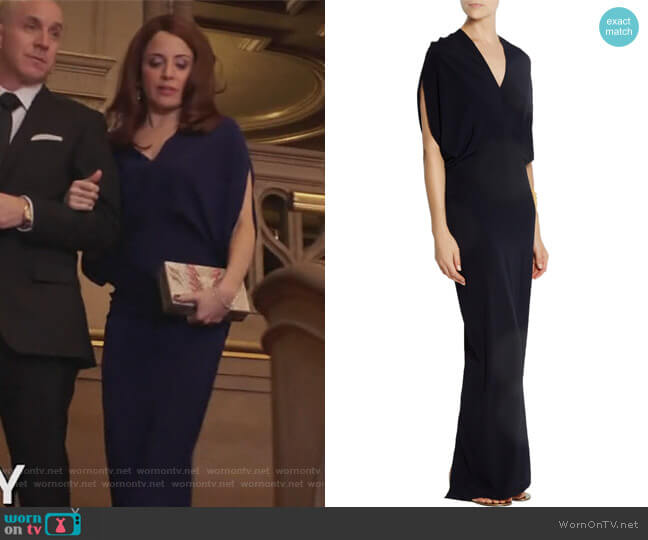 Long Reni stretch-silk chiffon maxi dress by Zero + Maria Cornejo worn by Jo (Alanna Ubach) on Girlfriends Guide to Divorce