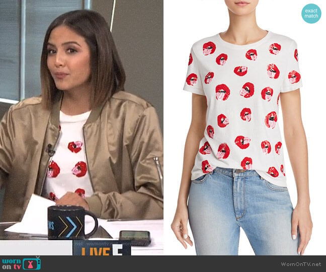 Rylyn Embellished Tee by Alice + Olivia X Donald Robertson worn by Erin Lim on E! News