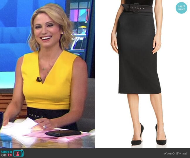 'Kerstin' Belted Pencil Skirt by Alice + Olivia worn by Amy Robach on Good Morning America