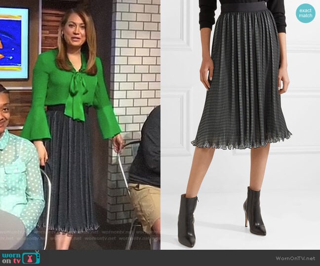 'Mikaela' Midi Skirt by Alice + Olivia worn by Ginger Zee on Good Morning America