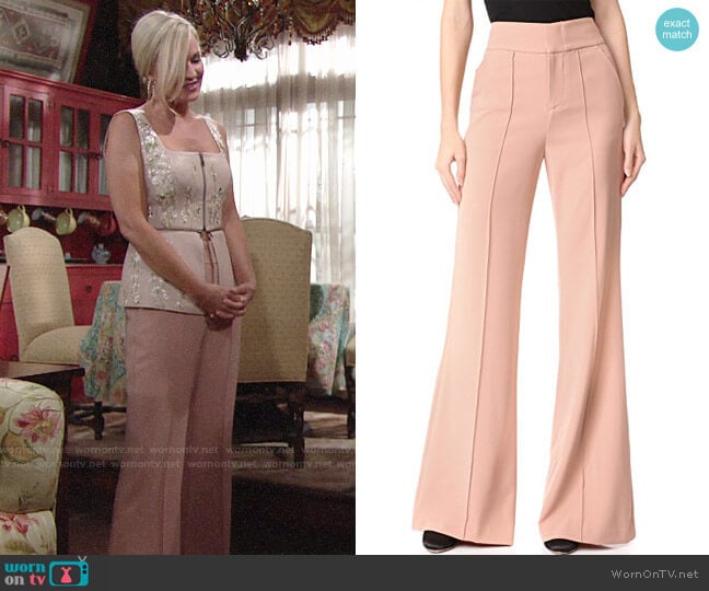 Alice + Olivia Dawn Trousers worn by Sharon Newman (Sharon Case) on The Young and the Restless