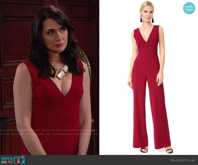 Alice + Olivia Lina Jumpsuit worn by Quinn Fuller (Rena Sofer) on The Bold and the Beautiful