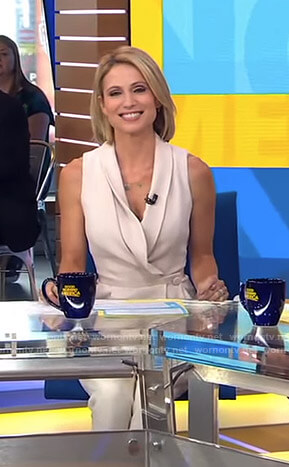 Amy’s ivory wrap jumpsuit on Good Morning America