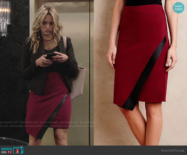 Bailey 44 Astin Wrap Skirt worn by Summer Newman (Hunter King) on The Young and the Restless