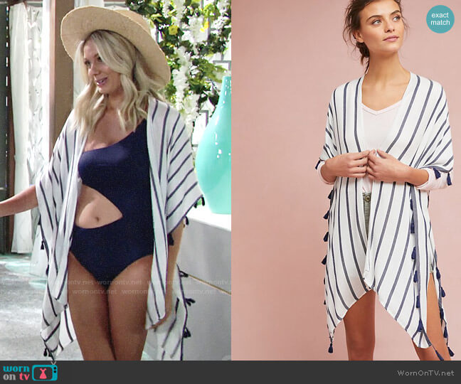 Anthropologie Priscilla Striped Kimono worn by Abby Newman (Melissa Ordway) on The Young and the Restless