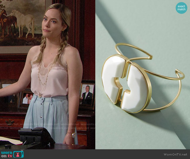 Anthropologie Set in Stone Cuff worn by Hope Logan (Annika Noelle) on The Bold & the Beautiful