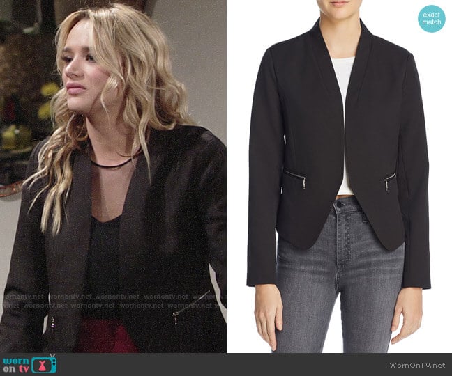 Aqua Zip Pocket Blazer worn by Summer Newman (Hunter King) on The Young and the Restless