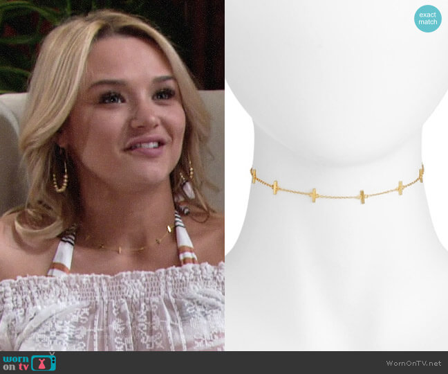 Argento Vivo Bar Station Chain Choker worn by Summer Newman (Hunter King) on The Young & the Restless