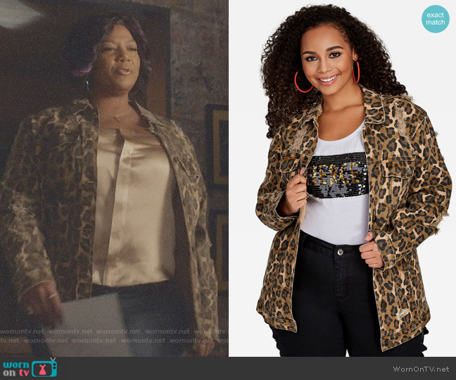 WornOnTV: Carlotta’s distressed leopard jacket on Star | Queen Latifah ...