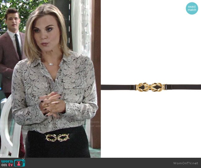 Bcbgmaxazria Knot Waist Belt worn by Phyllis Newman (Gina Tognoni) on The Young and the Restless