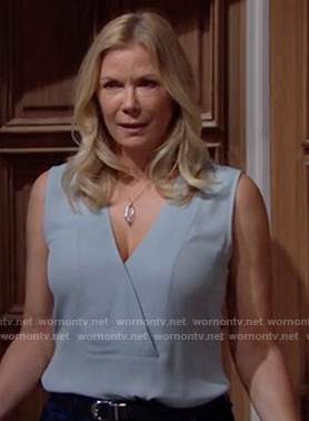 Brooke’s light blue sleeveless top on The Bold and the Beautiful
