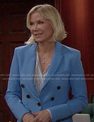 Brooke’s blue blazer on The Bold and the Beautiful