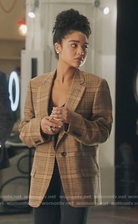 Kat's brown check blazer on The Bold Type