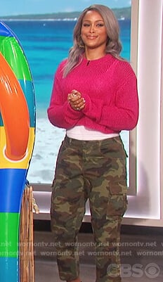 Eve’s camo print cargo pants on The Talk