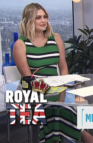 Carissa’s green striped dress on E! News Daily Pop