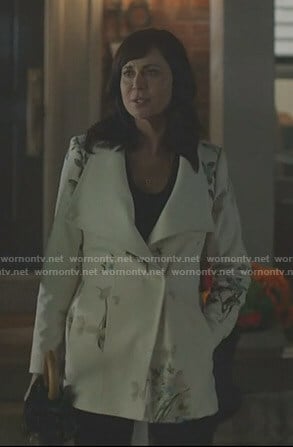 Cassie's white floral coat on Good Witch