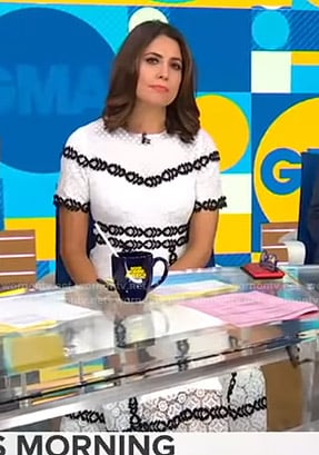 Cecilia’s white lace midi dress on Good Morning America