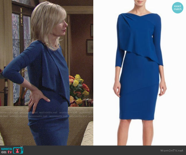 Chiara Boni La Petite Robe Ruffled Bodycon Dress worn by Ashley Abbott (Eileen Davidson) on The Young and the Restless