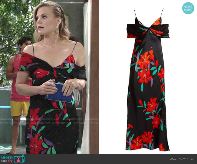 Diane von Furstenberg Argos Print Dress worn by Phyllis Newman (Gina Tognoni) on The Young and the Restless