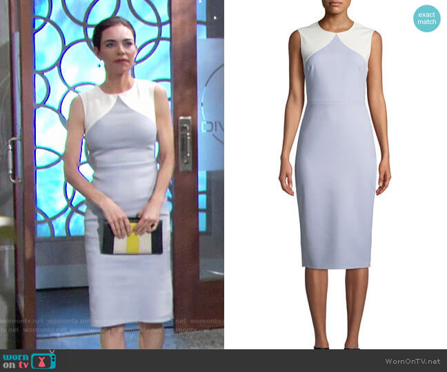 Diane von Furstenberg Colorblock Dress worn by Victoria Newman (Amelia Heinle) on The Young and the Restless