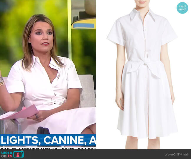 WornOnTV: Savannah’s white tie waist shirtdress on Today | Savannah ...