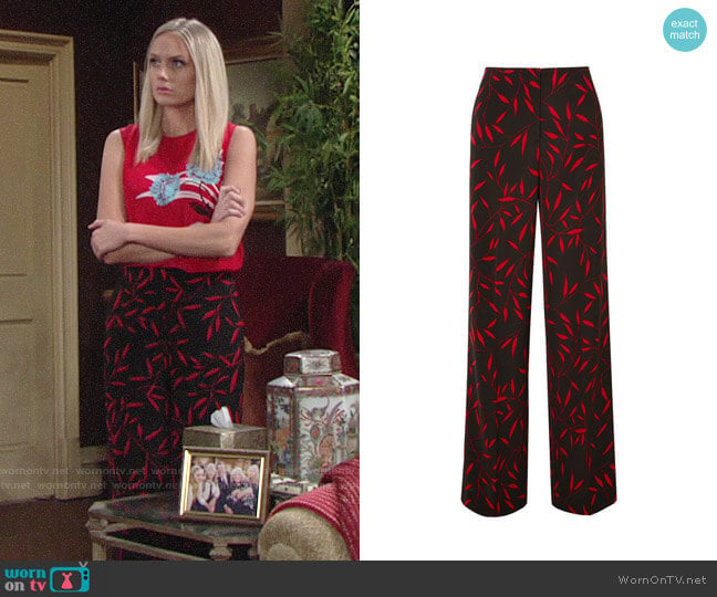 WornOnTV: Abby’s red floral top and leaf print pants on The Young and ...