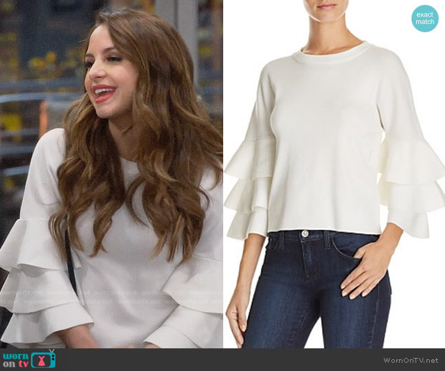 WornOnTV: Sofia’s white tiered sleeve sweater on Young and Hungry ...