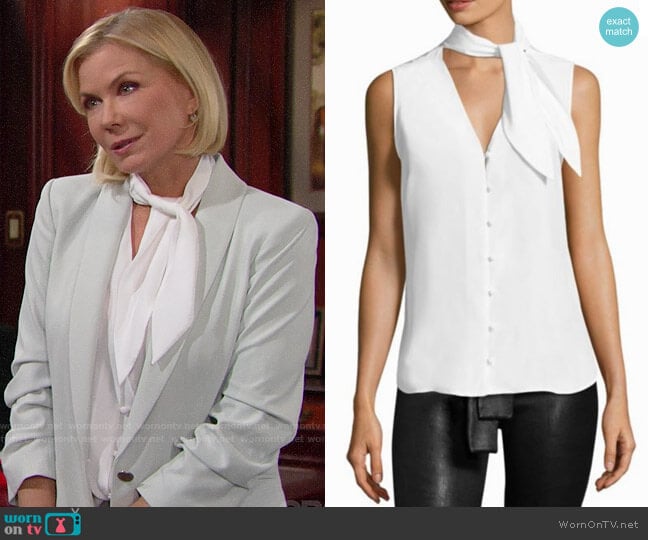 Frame Sleeveless Silk Scarf Blouse worn by Brooke Logan (Katherine Kelly Lang) on The Bold and the Beautiful