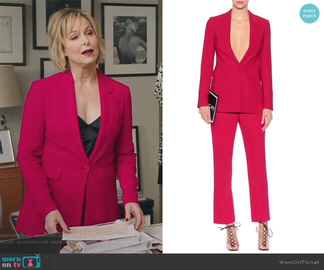 Crepe Blazer and Trousers by Givenchy worn by Jacqueline (Melora Hardin) on The Bold Type