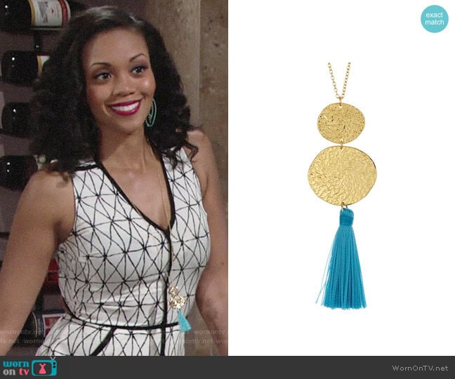 Gorjana Phoenix Necklace worn by Hilary Curtis (Mishael Morgan) on The Young and the Restless