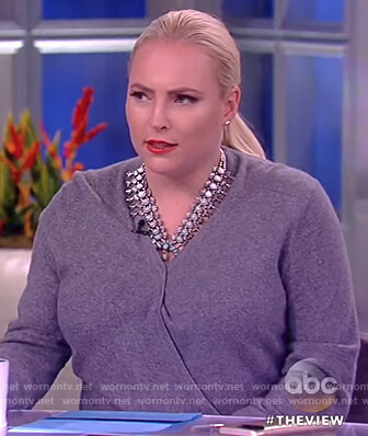 Meghan’s gray wrap sweater on The View