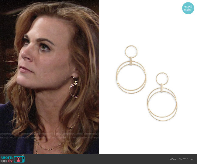 Halogen Multi Ring Hoop Earrings worn by Phyllis Newman (Gina Tognoni) on The Young & the Restless